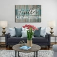 thumbnail image 2 of AEFER Family Signs Wall Art Together We Have It All Canvas Pictures Teal Kitchen Wall Decor Rustic Dandelion Wall Art for Living Room Turquoise Bathroom Artwork Bedroom Frame: 24x16inch(60x40cm), 2 of 6