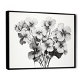 thumbnail image 2 of Designart "Black And White Geraniums In Minimalism" Geraniums Floater Framed Wall Art Living Room, 2 of 5