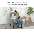 thumbnail image 2 of Zenna Home Pixel Stretch 1-Piece Wing Chair Slipcover Furniture Cover, Steel Blue, 2 of 8