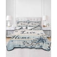 thumbnail image 2 of Twin Quilt Bedding Set, Vintage Farmhouse Reversible Summer Quilt 3 Pieces, Blue Country Texas Star Vines Wooden Lightweight Bedspreads Coverlets with 2 Pillow Shams for All Seasons, 2 of 5