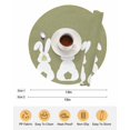 thumbnail image 6 of 13 Inch Round Placemats Set of 6, Easter Bunny Non Slip Heat Insulation PP Table Mats, Cute Rabbit Family Vintage Green Abstract Washable Place Mats for Kitchen Dining Party Table Decor, 6 of 7