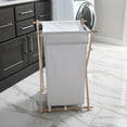 thumbnail image 3 of Household Essentials X-Frame Wood Laundry Hamper, Folding Wood Frame with Washable Poly-Cotton Bag, 3 of 7