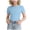 Blue, variant on Girls Summer Short Sleeve Tops Solid Sweet Lightweight Crew Neck Tee Shirts for Outdoor Use 5-16 Years