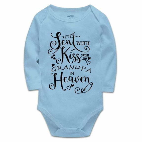 YCICIVDee Sent with A Kiss from’My Great Grandpa in Heaven/Baby Bodysuit Unisex Newborn Long Sleeve Infant Clothes