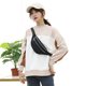 thumbnail image 3 of Bolsa Riñonera impermeable Oxford para mujer, con doble cremallera, riñonera (negro) JShteea Para Estrenar, 3 of 9
