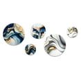 thumbnail image 2 of Designart "Golden and Azure Geode Marble II" Abstract Marble Metal Wall Art Set of 5 Piece, 2 of 5