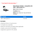 thumbnail image 2 of Brake Master Cylinder - Compatible with 2002 - 2005 Suzuki XL-7 - Beck Arnley, 2 of 2