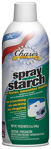liquid starch iron spray (20 oz, 6-pack) - starch spray iron aid:  non-flaky/clogging  durafresh scent - original hold iron out spray - iron  spray pack for clothes & fabrics 