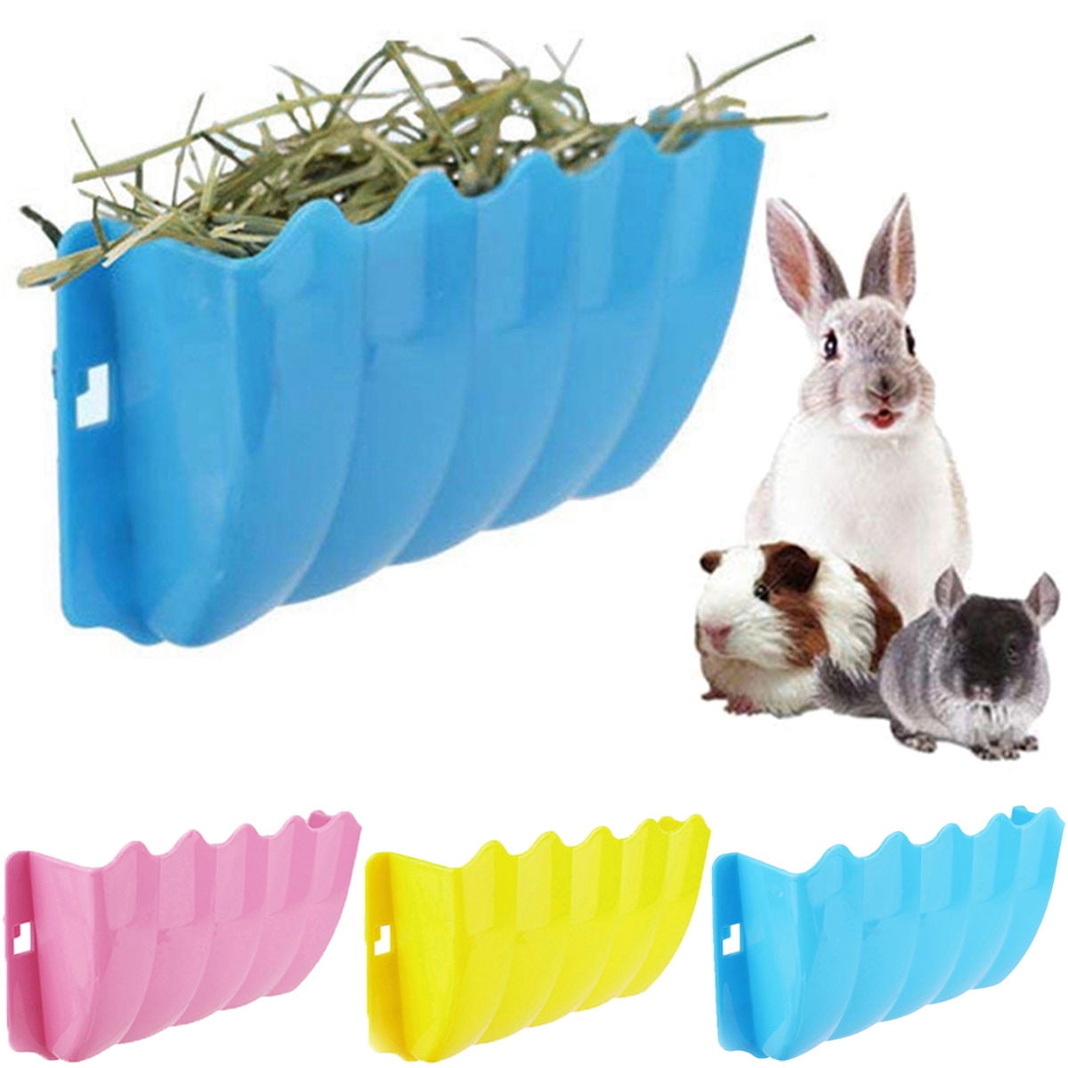 Meidiya Rabbit Hanging Feeder Grass Container WallMounted Hay Manger Hay Rack for Small Animals
