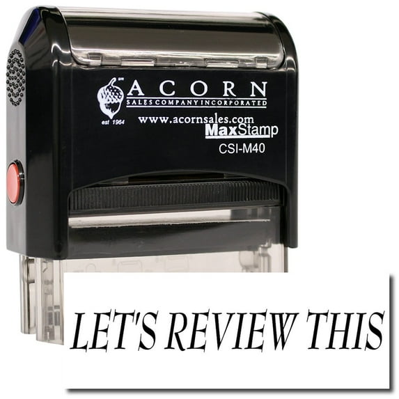 Large Self-Inking Lets Review This Stamp with Green Ink