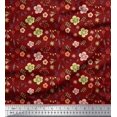 thumbnail image 1 of Soimoi Poly Georgette Fabric Leaves & Floral Artistic Fabric Prints by Yard 52 Inch Wide, 1 of 5