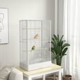 thumbnail image 2 of PawHut 39" Bird Cage with Stands, Tray, Handles, Food Containers, White, 2 of 10