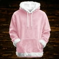 thumbnail image 2 of Gyexs Christmas Sweatshirts Women Fuzzy Solid Trim Sweatshirts Xmas Furry Trim Unisex Pullover Women's Fashion #02 Pink & Size XXXXXL, 2 of 3