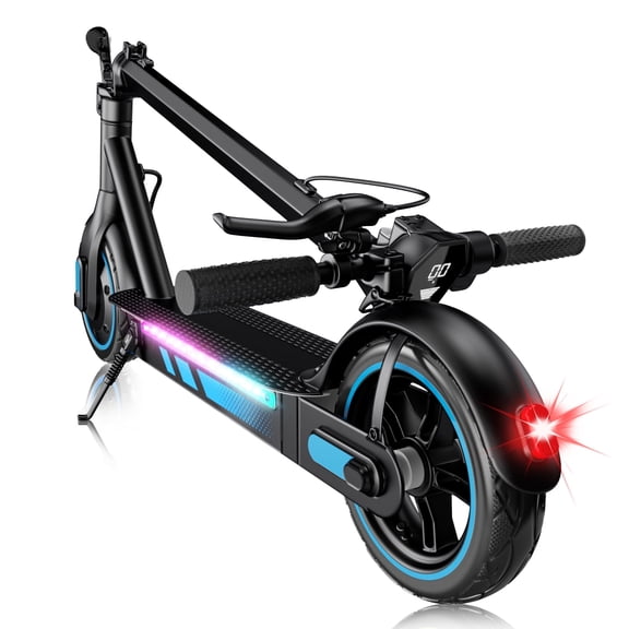 HiQiS Electric Scooter for Adults, 600W Motor, 10"Solid Tires, up to 25 MPH and 22-30 Miles Range, Lightweight Folding Electric Scooter for Commuter Blue