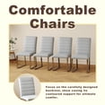 thumbnail image 2 of Ciphrias Light Gray Dining Chairs Set of 2 PU Leather Padded Iron Legs for Dining Room, 2 of 7