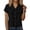 62#Black, variant on Cotton Linen Shirts Women Peter Pan Collar V Neck Button Down Blouse Tees Short Sleeve Casual Gauze Shirts Tops