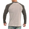 thumbnail image 4 of Dagegui Men's Crew Neck Baseball Shirts Patchwork Raglan Long Sleeve Tops Cotton Pullover Slim Fit Running Athletic Tee Brown M, 4 of 5