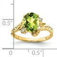 thumbnail image 2 of Primal Gold 14 Karat Yellow Gold 9x7mm Oval Peridot and A Diamond Ring, 2 of 4