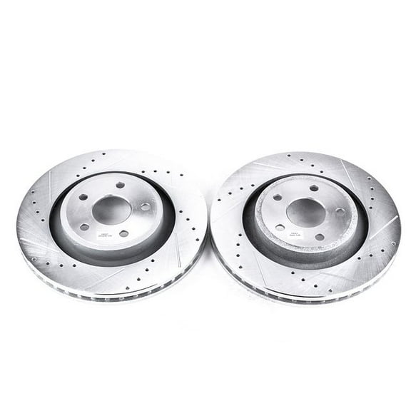 Power Stop Front Pair of Drilled and Slotted Brake Rotors AR8794XPR Fits 2006 Jeep Grand Cherokee