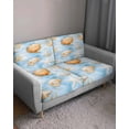 thumbnail image 3 of Coastal Sofa Couch Cushion Covers Washable, Removable Stretchable Sectional Couch Covers, Nautical Beach Shell Starfish Coral Orange Blue Slipcovers for L & T Shape Sofa Protector S Size 1 pc, 3 of 7