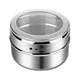thumbnail image 2 of Fiudx Recipientes Magnéticos para Especias, Frascos de Acero Inoxidable con Tapas Transparentes, Diseño de Rejilla Que Ahorra Espacio, Fáciles de Usar y Limpiar, Perfectos para Organizar La Cocina, U, 2 of 7
