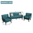 thumbnail image 3 of Daisy Cotton/ Linen Look Fabric Modern Accent Chair Armchair Sets Light Blue(Chair&Sofa Set) 3-Piece, 3 of 5