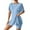 Light Blue, variant on hotojiny Womens 2 Piece Lounge Set Summer Outfits Casual Short Sleeve Side Slit Oversized Tshirts with Biker Shorts Soft Sleepwear