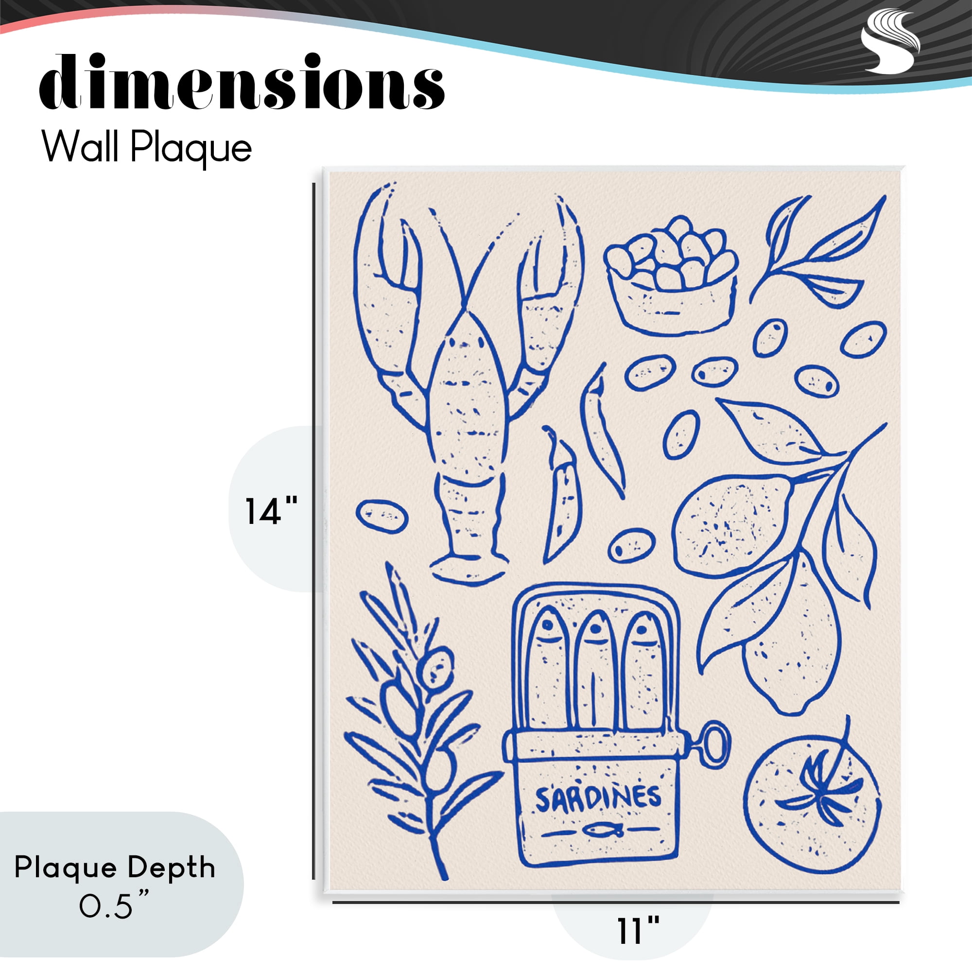 Stupell Industries Seafood & Herbs Simplicity Wall Plaque Art, design by Camila Juncos