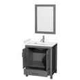 thumbnail image 2 of Wyndham Collection Sheffield 30" Mirror Wood Single Bathroom Vanity in Dark Gray, 2 of 4