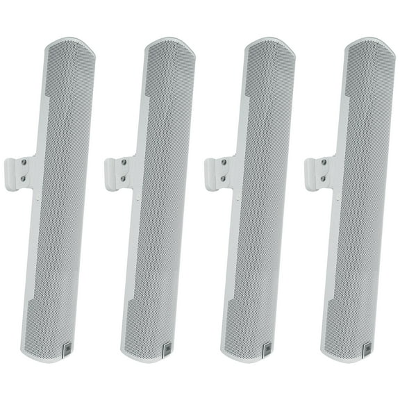 (4) JBL COL600-WH 24" White 70V Commercial Slim Column Wall Mount Array Speakers