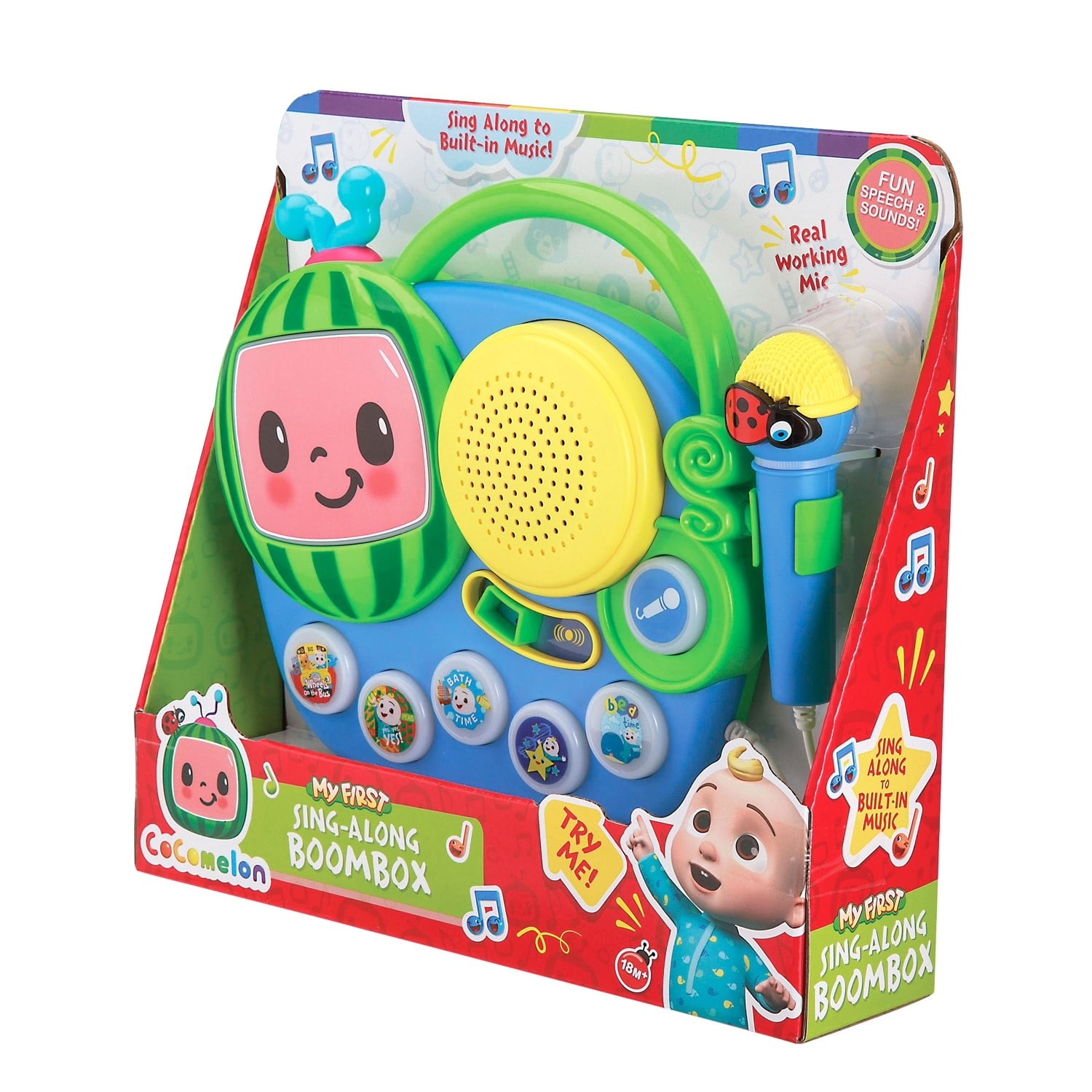 Cocomelon Sing Along Boombox - Music & Working Karaoke Microphone, Children Ages 3+