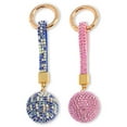 thumbnail image 1 of 2 uds llavero de bola de cristal brillante de moda bolso de coche bolso colgante llavero para mujeres niñas regalo, 1 of 5