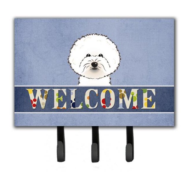 Carolines Treasures BB1403TH68 Bichon Frise Welcome Leash & Key Holder