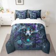 thumbnail image 2 of YST Ensemble de Douillette Attrape-Rêves Loup Violet Rose Papillon Ensemble de Literie 7 Pcs Style Western Boho Lit en Sac Format Simple Faune Animal Floral Ensemble de Draps avec Douillette Déco de Chambre, 2 of 5