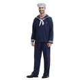 thumbnail image 6 of Ceisia Men's Sailor Costume Set Navy Blue Outfit with Hat for Halloween Cosplay Party Dark Blue S Gifts for Father, 6 of 9
