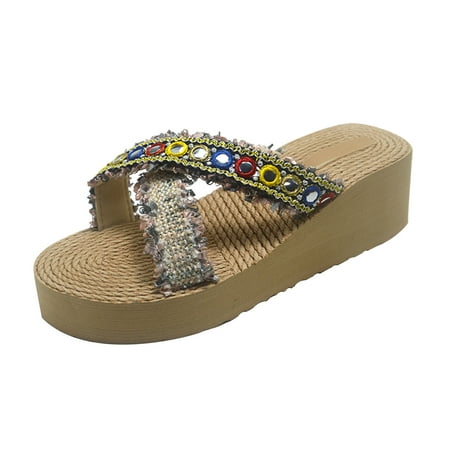 

VerPetridure Wedge Sandals for Women Women Open Toe Slippers Shoes Comfy Sandals Casual Comfortable Beach Sandals