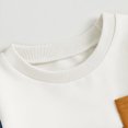 thumbnail image 3 of Zehjuhan 2Pcs Baby Boy Casual Clothing Long Sleeve Color Collision Crewneck Sweatshirt Top and Sweat Pants Outfit Ivory White，18-24M, 3 of 7