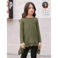 thumbnail image 2 of Oudiya Casual Girls Tunic Tops Loose Long Sleeve Blouse Soft Swing Pullover T-Shirt, 2 of 6