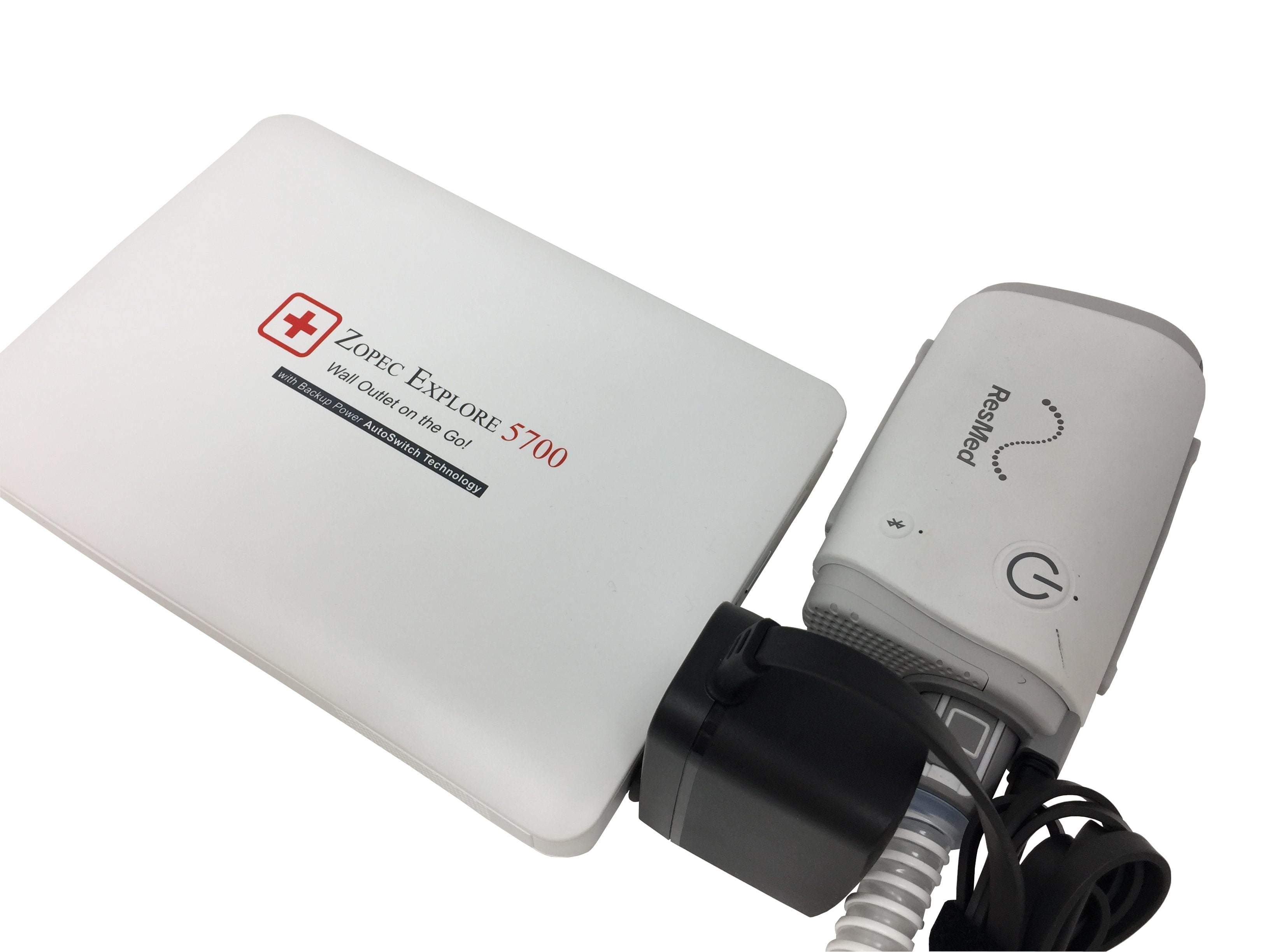 Zopec EXPLORE 5700 Universal Travel CPAP Battery (2-3 Nights). Super Lightweight. Only 1" Thin and 2.5 lb.s! Works with All Machine with No Adapters. FAA Compliant.