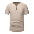 thumbnail image 2 of Antinious Mens Soft V-Neck Button Pullover Side Split Short Sleeve Breathable Relaxed Tops, 2 of 5