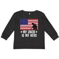 thumbnail image 3 of Inktastic Military Uncle is my Hero US Flag Boys or Girls Long Sleeve Toddler T-Shirt, 3 of 5
