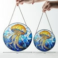 thumbnail image 3 of Jellyfish Window Hanging Glass, Stained Glass Car Decoration, Gift for Dad or Mom, Handmade Sun Catcher, Ocean-Themed Home Decor, Animal Lover Gift Idea, Christmas or Birthday Present, 3 of 5