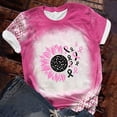 thumbnail image 2 of Luxalzxs Breast Cancer Awareness Shirts Women Pink Ribbon October Cancer Fighter T-Shirt Short Sleeve Round Neck Blouse Tops, 2 of 4