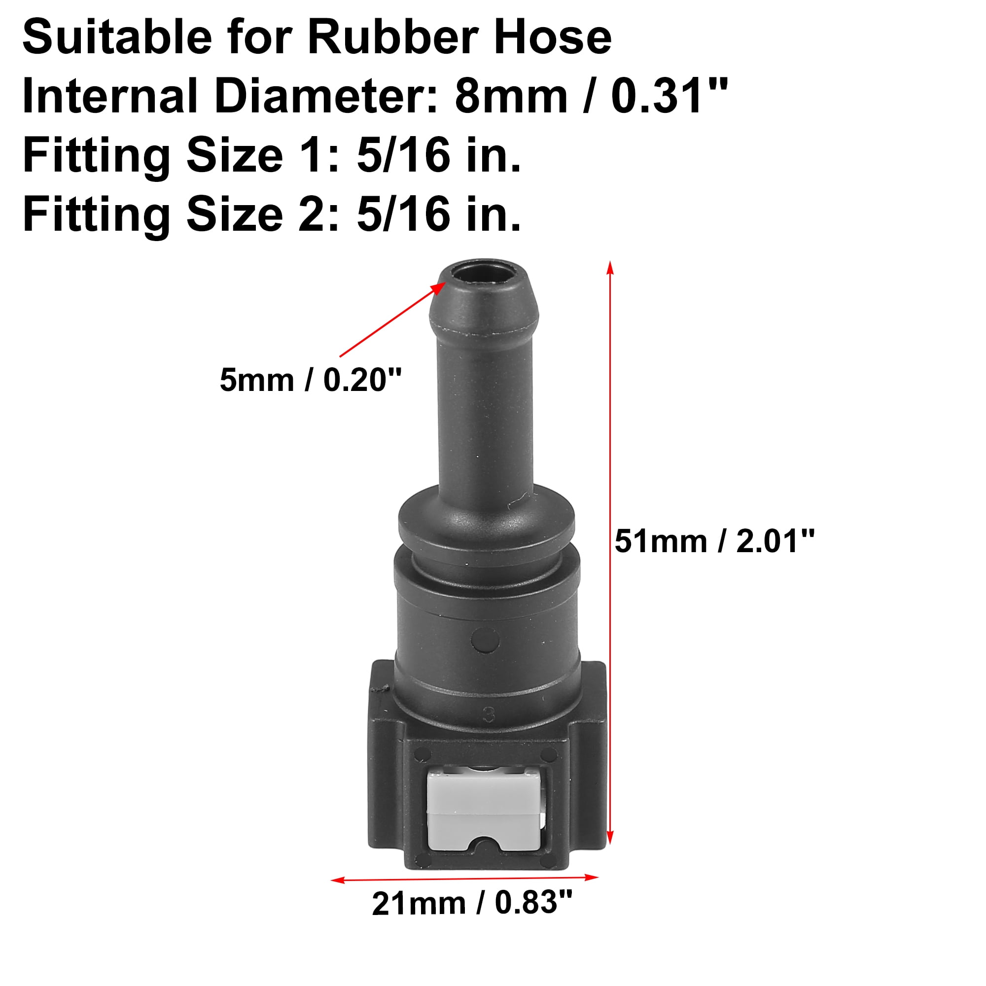 Unique Bargains 2pcs Fuel Line Quick Connect Straight Push-On Adapter