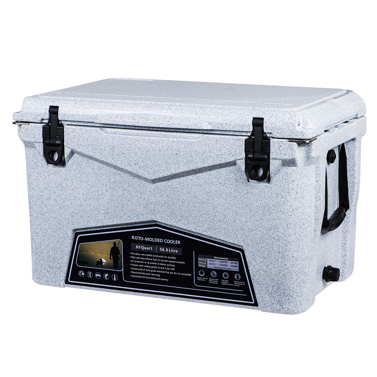Commercial Rotomolded Cooler 60 Quart White Coolers Camp Kitchen
