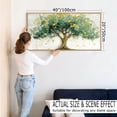 thumbnail image 3 of TOARTi Tree of Life Framed Canvas Wall Art Green Tree with Yellow Leaves Watercolor Painting Abstract Nature Wall Decor for Living Room Bedroom Office 20x40 Inch, 3 of 9