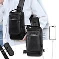 thumbnail image 2 of Water-Resistant Chest Sling Bag - Compact Crossbody Pack with Earphone Port & Zippered Pockets, 2 of 9