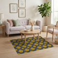 thumbnail image 3 of ODIKA 4'x6' Washable Area Rug Stain Resistant, Low Pile, Easy Care Face Checker Icon Grid Border Beast Graphic Vintage Refined for Dorm Room, Small Living, 3 of 7