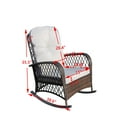 thumbnail image 5 of FFH Outdoor Wicker Rocking Chair, Rattan Rocker Accent Armchair for Patio, Garden, Backyard, Gray Cushion, 5 of 6