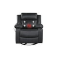 thumbnail image 3 of Elm & Oak Maxima Standard Manual Swivel Recliner with Massage and Heat, Black Faux Leather, 3 of 9